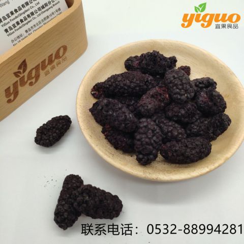 青岛宜果冻干出口工厂冻干水果冻干桑葚整粒、桑葚粉烘焙饮品麦片酸奶盖
