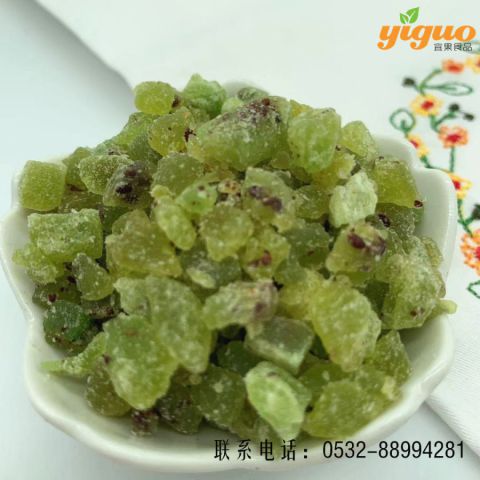 青岛宜果冻干出口工厂糖渍水果糖渍猕猴桃丁烘焙饮品麦片酸奶盖